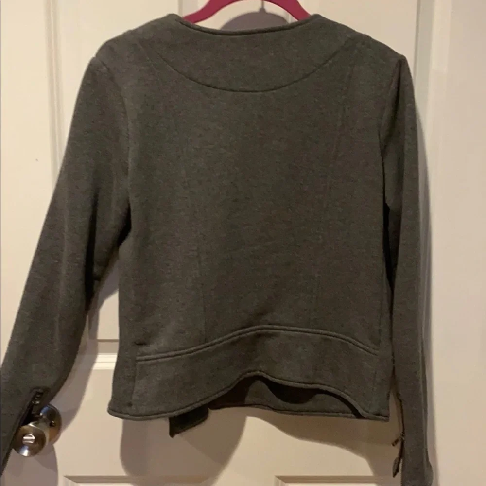 Athleta EUC Gray Quilted Moto Jacket